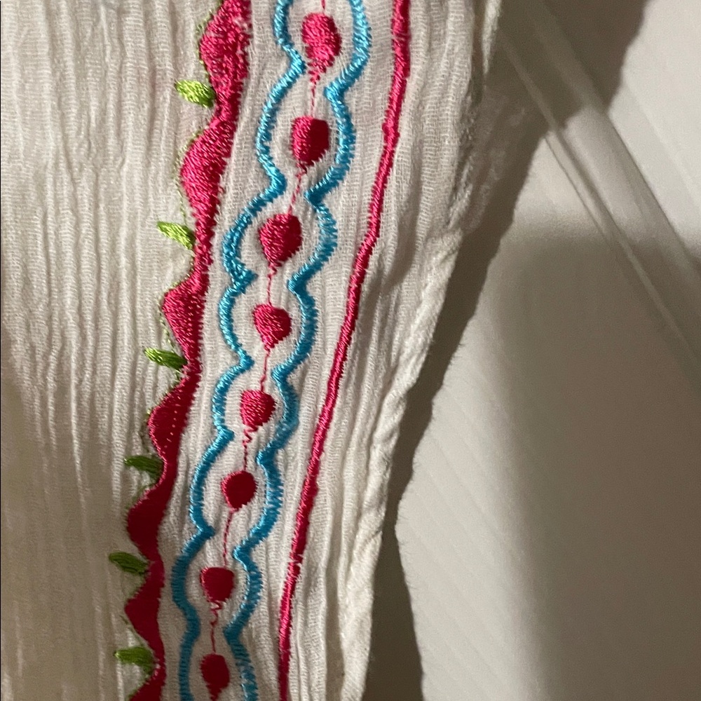 Embroidered White Women's Swim Coverup - Picture 3 of 11